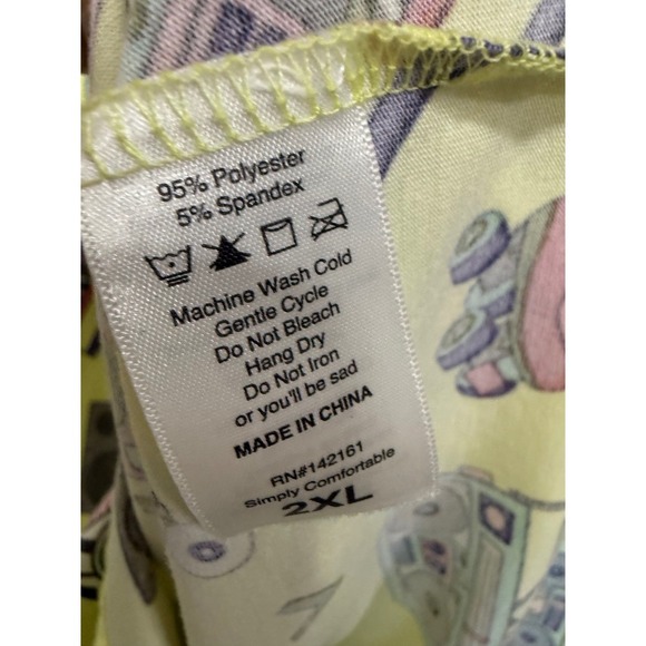 80's Retro Inspired Baseball Tee Yellow Blue LulaRoe Randy Size 2XL Roller skate - Picture 6 of 6